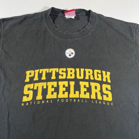 Pittsburgh Steelers NFL Football T-Shirt Black Gold 2000s Y2K Men's Large - Picture 2 of 5